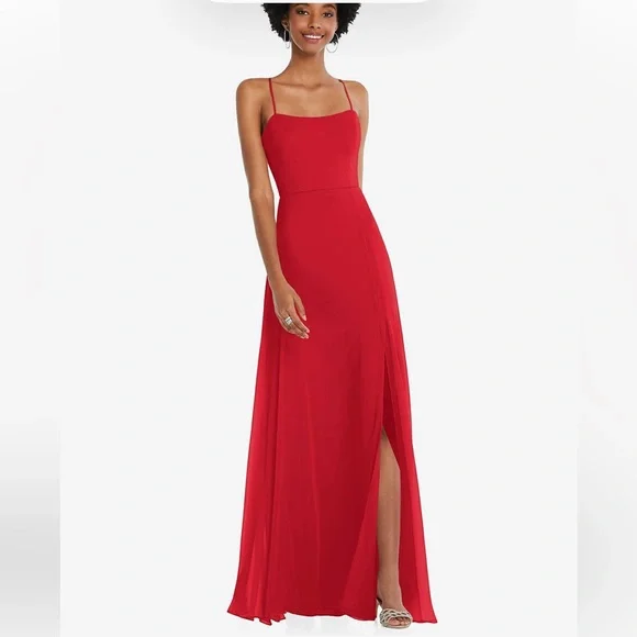 Dessy Group Scoop Neck Convertible Tie-strap Maxi Dress - Picture 4 of 4